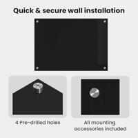 VidaXL Keuken achterwand zwart 70 x 50 cm gehard glas - thumbnail