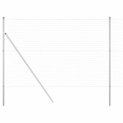 VidaXL Hek met paal zilver 1,5 x 10 m staal en pvc