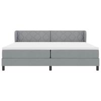 Boxspringbed met matras stof lichtgrijs 200x200 cm - thumbnail