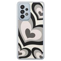 Samsung Galaxy A53 hybride hoesje - Hart swirl zwart - thumbnail