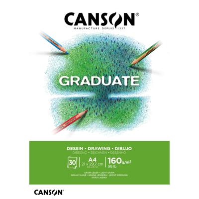 Tekenpapier Canson Graduate Drawing 30vel 160gr A4 helderwit | 5 stuks