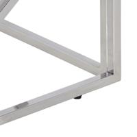 Salontafel roestvrij staal en massief bielshout zilverkleurig - thumbnail