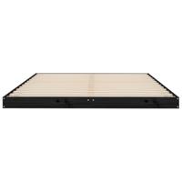 Bedframe massief grenenhout zwart 135x190 cm - thumbnail