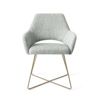 Jesper Home Yanai eetkamerstoel Soft Sage cross gold - thumbnail