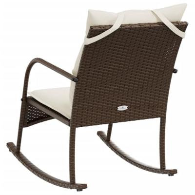 Tuinschommelstoel met kussens poly rattan bruin Tuinschommelstoel met kussens poly rattan bruin