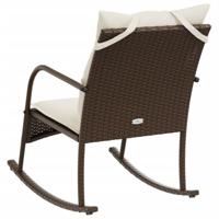 Tuinschommelstoel met kussens poly rattan bruin - thumbnail