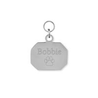 Dierenpenning | Eigen tekst - Achthoek - Zilver