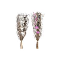 Boeket DKD Home Decor Roze Bruin Wit Gedroogde bloem (2 Stuks) (30 x 30 x 65 cm)