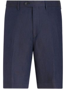 ETRO pressed-crease linen bermuda shorts - Bleu