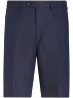 ETRO pressed-crease linen bermuda shorts - Bleu - thumbnail