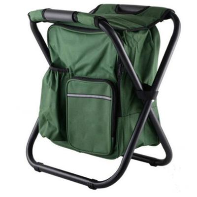 Buiten Portable Folding Camping stoel licht vissen strand stoel RVS pijp Klapstoel met ijs zak (groen)