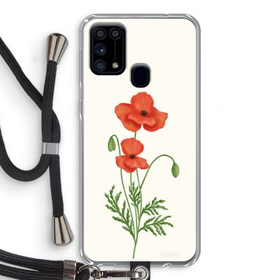 Red poppy: Samsung Galaxy M31 Transparant Hoesje met koord