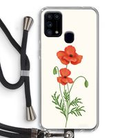 Red poppy: Samsung Galaxy M31 Transparant Hoesje met koord