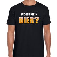 Wo ist mein bier drank fun t-shirt zwart voor heren - thumbnail