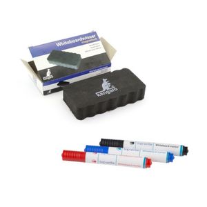 Magnetische whiteboard wisser met gekleurde markers 3 stuks