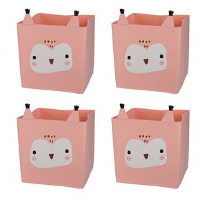 4x stuks opbergmand vilt kinderkamer - dieren thema uil - 32 x 32 x 32 cm