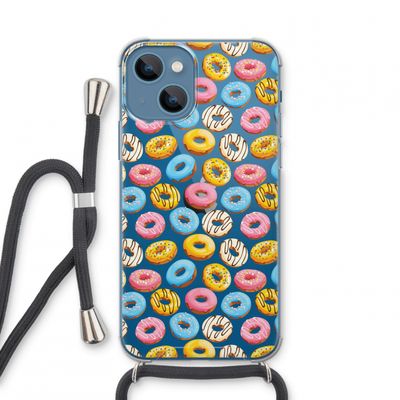 Pink donuts: iPhone 13 mini Transparant Hoesje met koord
