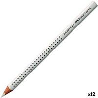 Kleurpotloden Faber-Castell Jumbo Grip Wit (12 Stuks)
