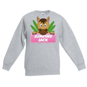 Sweater grijs voor meisjes met paard Jumping Jack