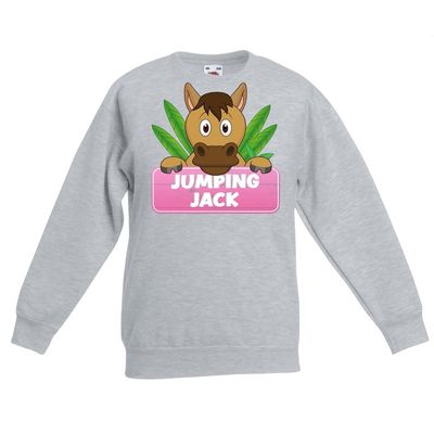 Sweater grijs voor meisjes met paard Jumping Jack
