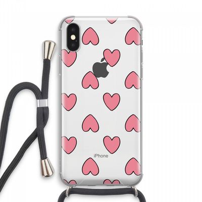 Ondersteboven verliefd: iPhone XS Max Transparant Hoesje met koord