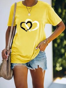 Heart/Cordate Crew Neck Casual T-Shirt