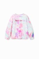 Sweatshirt met tie-dye en logo - RED - 3/4 - thumbnail