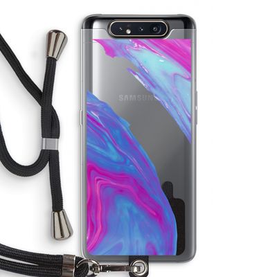 Zweverige regenboog: Samsung Galaxy A80 Transparant Hoesje met koord