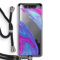 Zweverige regenboog: Samsung Galaxy A80 Transparant Hoesje met koord