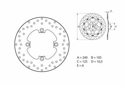 BREMBO Serie Oro remschijf, remschijven voor de moto, vast 68B40797