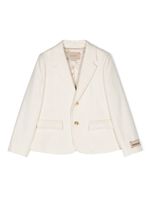 Gucci Kids blazer en soie à simple boutonnage - Blanc