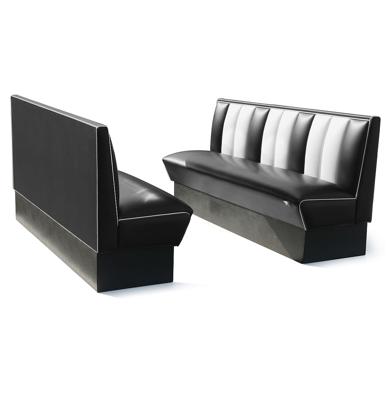 Classic Retro Diner Bank Bel Air HW180 Zwart