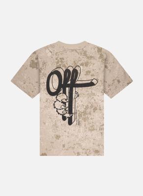 Off The Pitch Blotch Loose Fit T-Shirt Heren Beige - Maat L - Kleur: Beige | Soccerfanshop