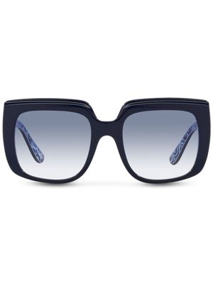 Dolce & Gabbana Eyewear lunettes de soleil à monture carrée oversize - Bleu