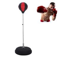 Volwassen basisversie hoogte verstelbaar verticaal PU leder vent bal boksen Speed Ball familie fitness apparatuur zonder handschoenen (rood + zwart)