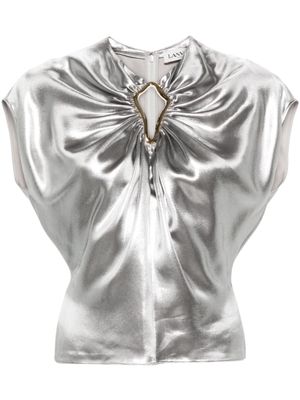 Lanvin haut sans manches à effet métallisé - Argent