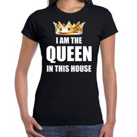 Koningsdag t-shirt Im the queen in this house zwart voor dames