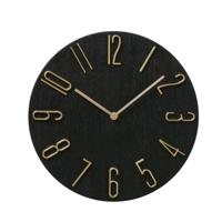 Wandklok analoog dia30cm kunststof zwar