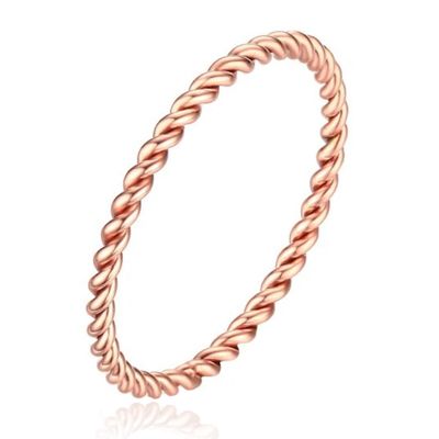 Gedraaide Elegante Dames Ring Edelstaal Verguld Rose kleurig-18mm