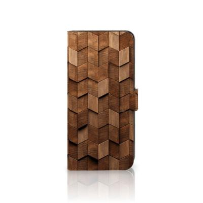 Book Style Case voor Motorola Moto E22 | E22i Wooden Cubes