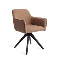 Jesper Home Eetkamerstoel 'Hofu' Revolve Oak Black, kleur French Toast