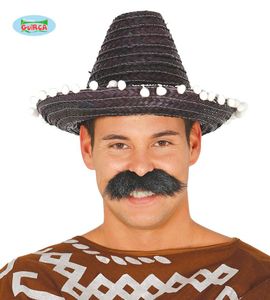 Mexicaanse sombrero zwart 33cm