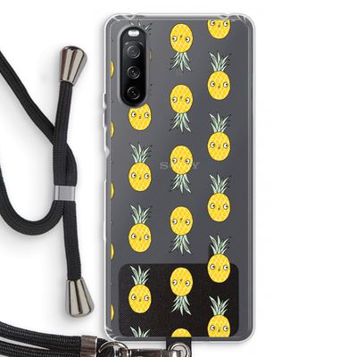 Ananas: Sony Sony Xperia 10 III Transparant Hoesje met koord