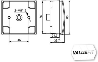 Mistachterlicht LED 12V 80x80mm 2NE357029041
