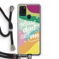 Don't call: Samsung Galaxy A21s Transparant Hoesje met koord Don't call: Samsung Galaxy A21s Transparant Hoesje met koord