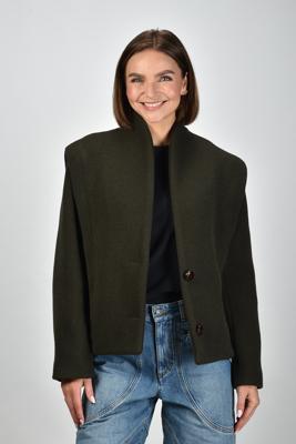 Isabel Marant jas Dyogo MA0459FA-B1D03I dark khaki