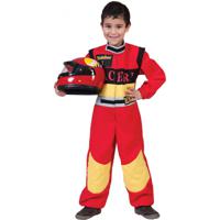 Race coureur verkleedkleding - rood - kinderen - carnaval verkleed pak - kostuum