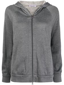 Brunello Cucinelli hoodie à fermeture zippée - Gris