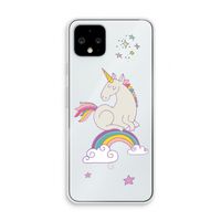 Regenboog eenhoorn: Pixel 4 Transparant Hoesje