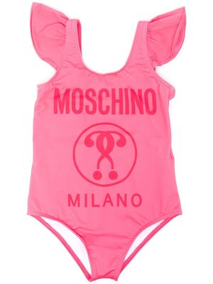 Moschino Kids maillot de bain à logo imprimé - Rose